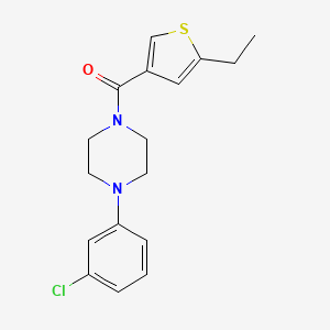 molecular formula C17H19ClN2OS B4659233 [4-(3-CHLOROPHENYL)PIPERAZINO](5-ETHYL-3-THIENYL)METHANONE 