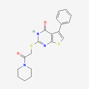 2-{[2-oxo-2-(1-piperidinyl)ethyl]thio}-5-phenylthieno[2,3-d]pyrimidin-4-ol