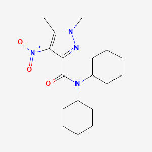 N,N-dicyclohexyl-1,5-dimethyl-4-nitro-1H-pyrazole-3-carboxamide