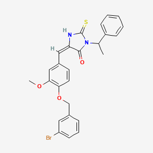 5-{4-[(3-bromobenzyl)oxy]-3-methoxybenzylidene}-3-(1-phenylethyl)-2-thioxo-4-imidazolidinone