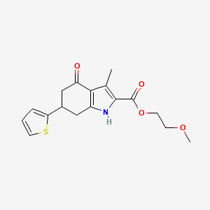 2-methoxyethyl 3-methyl-4-oxo-6-(2-thienyl)-4,5,6,7-tetrahydro-1H-indole-2-carboxylate