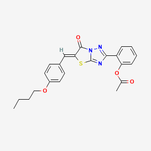 2-[(5Z)-5-[(4-Butoxyphenyl)methylidene]-6-oxo-5H,6H-[1,2,4]triazolo[3,2-B][1,3]thiazol-2-YL]phenyl acetate