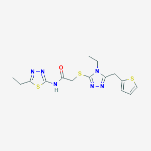 N-(5-ETHYL-1,3,4-THIADIAZOL-2-YL)-2-{[4-ETHYL-5-(2-THIENYLMETHYL)-4H-1,2,4-TRIAZOL-3-YL]SULFANYL}ACETAMIDE