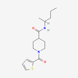 molecular formula C16H24N2O2S B4659467 N-(PENTAN-2-YL)-1-(THIOPHENE-2-CARBONYL)PIPERIDINE-4-CARBOXAMIDE 