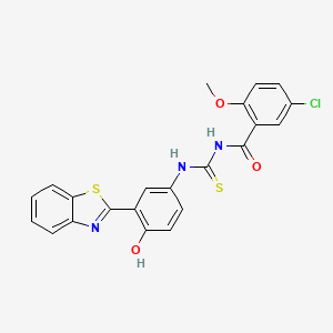 N-{[3-(1,3-benzothiazol-2-yl)-4-hydroxyphenyl]carbamothioyl}-5-chloro-2-methoxybenzamide