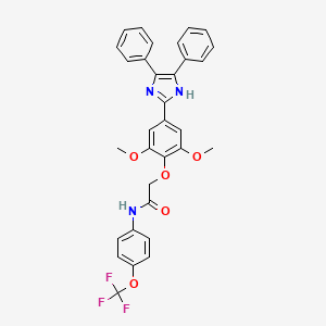 molecular formula C32H26F3N3O5 B4659484 2-[4-(4,5-diphenyl-1H-imidazol-2-yl)-2,6-dimethoxyphenoxy]-N-[4-(trifluoromethoxy)phenyl]acetamide 