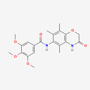 molecular formula C21H24N2O6 B4659598 3,4,5-trimethoxy-N-(5,7,8-trimethyl-3-oxo-3,4-dihydro-2H-1,4-benzoxazin-6-yl)benzamide 