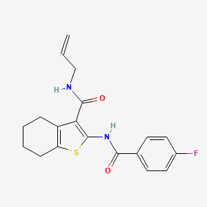 molecular formula C19H19FN2O2S B4659623 N-allyl-2-[(4-fluorobenzoyl)amino]-4,5,6,7-tetrahydro-1-benzothiophene-3-carboxamide 