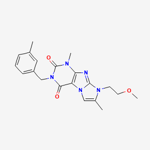 molecular formula C20H23N5O3 B4659633 6-(2-Methoxyethyl)-4,7-dimethyl-2-[(3-methylphenyl)methyl]purino[7,8-a]imidazole-1,3-dione 