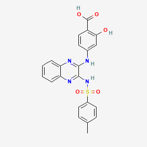 2-hydroxy-4-[(3-{[(4-methylphenyl)sulfonyl]amino}-2-quinoxalinyl)amino]benzoic acid