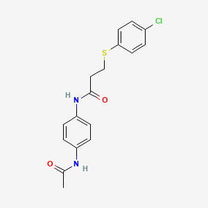 N-[4-(acetylamino)phenyl]-3-[(4-chlorophenyl)thio]propanamide