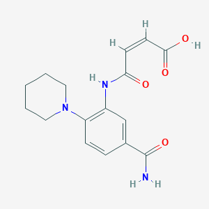 molecular formula C16H19N3O4 B4659699 (Z)-4-(5-carbamoyl-2-piperidin-1-ylanilino)-4-oxobut-2-enoic acid 