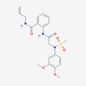 molecular formula C21H25N3O6S B4659714 N-allyl-2-{[N-(3,4-dimethoxyphenyl)-N-(methylsulfonyl)glycyl]amino}benzamide 