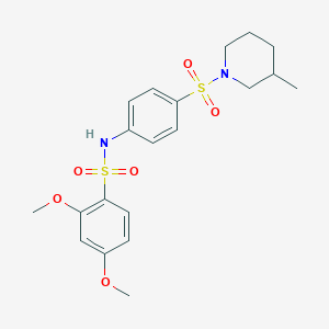 molecular formula C20H26N2O6S2 B4659717 2,4-dimethoxy-N-{4-[(3-methyl-1-piperidinyl)sulfonyl]phenyl}benzenesulfonamide 