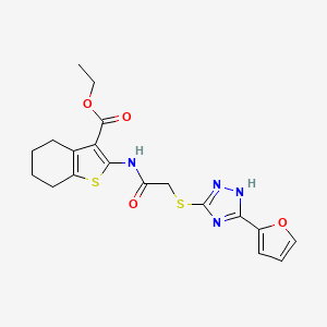 ETHYL 2-[(2-{[5-(2-FURYL)-4H-1,2,4-TRIAZOL-3-YL]SULFANYL}ACETYL)AMINO]-4,5,6,7-TETRAHYDRO-1-BENZOTHIOPHENE-3-CARBOXYLATE