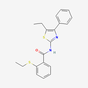 molecular formula C20H20N2OS2 B4659733 N-(5-ethyl-4-phenyl-1,3-thiazol-2-yl)-2-(ethylsulfanyl)benzamide 