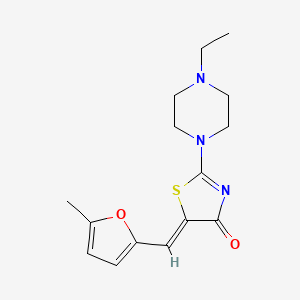 2-(4-ethyl-1-piperazinyl)-5-[(5-methyl-2-furyl)methylene]-1,3-thiazol-4(5H)-one