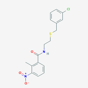 N-{2-[(3-chlorobenzyl)sulfanyl]ethyl}-2-methyl-3-nitrobenzamide