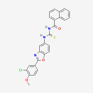 molecular formula C26H18ClN3O3S B4659787 N-({[2-(3-chloro-4-methoxyphenyl)-1,3-benzoxazol-5-yl]amino}carbonothioyl)-1-naphthamide 