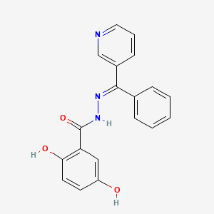 2,5-dihydroxy-N'-[phenyl(3-pyridinyl)methylene]benzohydrazide