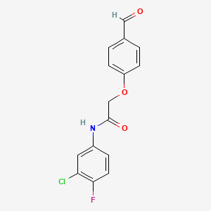 N-(3-chloro-4-fluorophenyl)-2-(4-formylphenoxy)acetamide