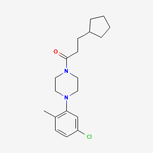 1-[4-(5-CHLORO-2-METHYLPHENYL)PIPERAZINO]-3-CYCLOPENTYL-1-PROPANONE