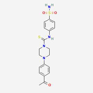 molecular formula C19H22N4O3S2 B4659825 4-(4-acetylphenyl)-N-(4-sulfamoylphenyl)piperazine-1-carbothioamide 