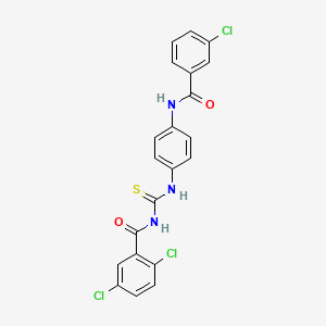 molecular formula C21H14Cl3N3O2S B4659929 2,5-dichloro-N-[({4-[(3-chlorobenzoyl)amino]phenyl}amino)carbonothioyl]benzamide 