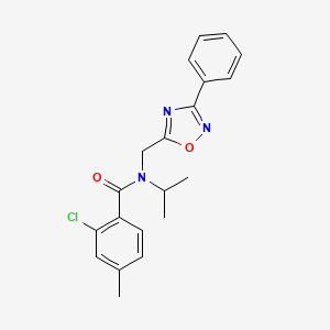 molecular formula C20H20ClN3O2 B4659942 2-chloro-4-methyl-N-[(3-phenyl-1,2,4-oxadiazol-5-yl)methyl]-N-(propan-2-yl)benzamide 