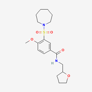 3-(1-azepanylsulfonyl)-4-methoxy-N-(tetrahydro-2-furanylmethyl)benzamide