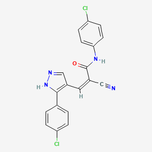 N-(4-chlorophenyl)-3-[3-(4-chlorophenyl)-1H-pyrazol-4-yl]-2-cyanoacrylamide