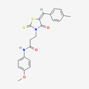 molecular formula C21H20N2O3S2 B4659996 N-(4-methoxyphenyl)-3-[5-(4-methylbenzylidene)-4-oxo-2-thioxo-1,3-thiazolidin-3-yl]propanamide 