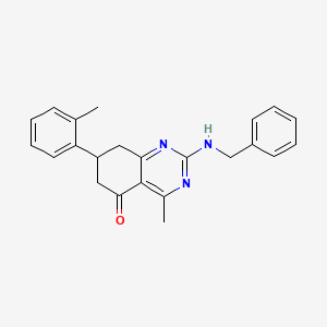 molecular formula C23H23N3O B4660073 2-(benzylamino)-4-methyl-7-(2-methylphenyl)-7,8-dihydroquinazolin-5(6H)-one 