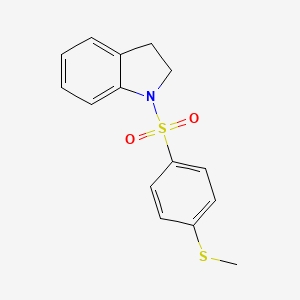 molecular formula C15H15NO2S2 B4660080 1-{[4-(methylthio)phenyl]sulfonyl}indoline 