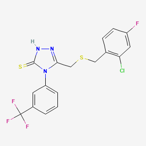 5-{[(2-chloro-4-fluorobenzyl)thio]methyl}-4-[3-(trifluoromethyl)phenyl]-4H-1,2,4-triazole-3-thiol