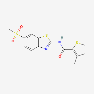 molecular formula C14H12N2O3S3 B4660125 N-(6-METHANESULFONYL-13-BENZOTHIAZOL-2-YL)-3-METHYLTHIOPHENE-2-CARBOXAMIDE 