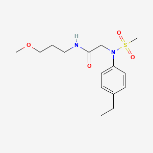 molecular formula C15H24N2O4S B4660136 N~2~-(4-ethylphenyl)-N-(3-methoxypropyl)-N~2~-(methylsulfonyl)glycinamide 