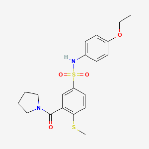 N-(4-ethoxyphenyl)-4-(methylthio)-3-(1-pyrrolidinylcarbonyl)benzenesulfonamide