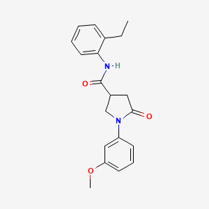 molecular formula C20H22N2O3 B4660180 N-(2-ethylphenyl)-1-(3-methoxyphenyl)-5-oxopyrrolidine-3-carboxamide 