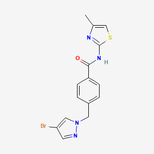 4-[(4-bromo-1H-pyrazol-1-yl)methyl]-N-(4-methyl-1,3-thiazol-2-yl)benzamide