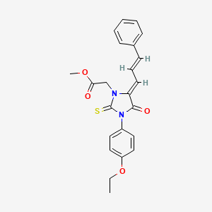 methyl [3-(4-ethoxyphenyl)-4-oxo-5-(3-phenyl-2-propen-1-ylidene)-2-thioxo-1-imidazolidinyl]acetate