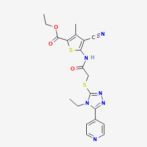 ethyl 4-cyano-5-[({[4-ethyl-5-(4-pyridinyl)-4H-1,2,4-triazol-3-yl]thio}acetyl)amino]-3-methyl-2-thiophenecarboxylate