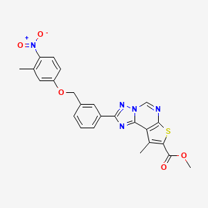 molecular formula C24H19N5O5S B4660249 methyl 9-methyl-2-{3-[(3-methyl-4-nitrophenoxy)methyl]phenyl}thieno[3,2-e][1,2,4]triazolo[1,5-c]pyrimidine-8-carboxylate 