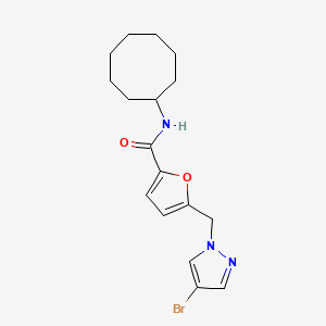 molecular formula C17H22BrN3O2 B4660288 5-[(4-bromo-1H-pyrazol-1-yl)methyl]-N-cyclooctyl-2-furamide 