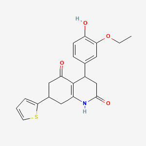 4-(3-ETHOXY-4-HYDROXYPHENYL)-7-(THIOPHEN-2-YL)-1,2,3,4,5,6,7,8-OCTAHYDROQUINOLINE-2,5-DIONE