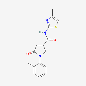 1-(2-methylphenyl)-N-(4-methyl-1,3-thiazol-2-yl)-5-oxopyrrolidine-3-carboxamide