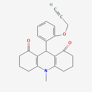 molecular formula C23H23NO3 B4660318 10-METHYL-9-[2-(PROP-2-YN-1-YLOXY)PHENYL]-1,2,3,4,5,6,7,8,9,10-DECAHYDROACRIDINE-1,8-DIONE 