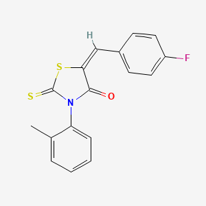 (5E)-5-[(4-fluorophenyl)methylidene]-3-(2-methylphenyl)-2-sulfanylidene-1,3-thiazolidin-4-one