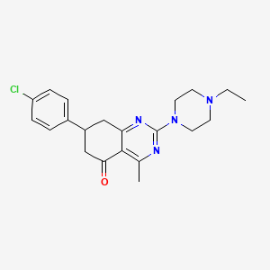 molecular formula C21H25ClN4O B4660372 7-(4-chlorophenyl)-2-(4-ethylpiperazin-1-yl)-4-methyl-7,8-dihydroquinazolin-5(6H)-one 