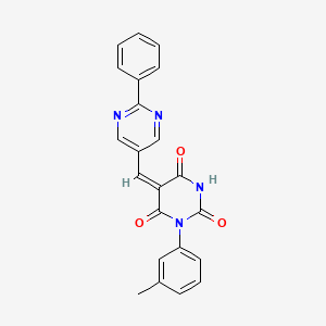 1-(3-methylphenyl)-5-[(2-phenyl-5-pyrimidinyl)methylene]-2,4,6(1H,3H,5H)-pyrimidinetrione